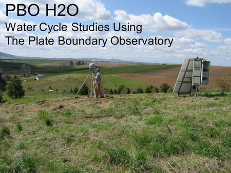 PBO H2O Water Cycle Studies Using The Plate Boundary Observatory