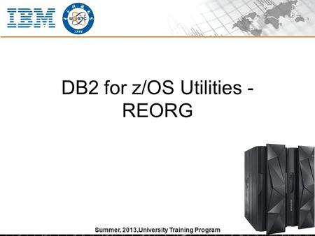 Summer, 2013,University Training Program DB2 for z/OS Utilities - REORG.