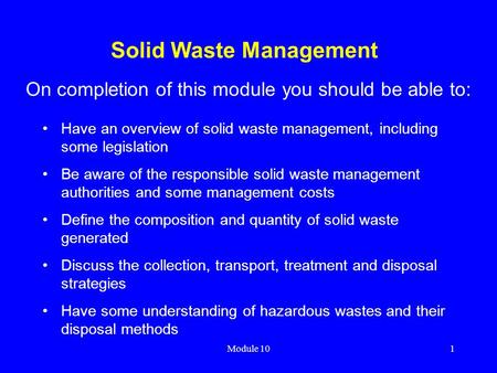 Solid Waste Management