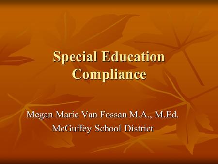 Special Education Compliance