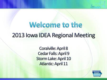 Introductions Advanced Organizer Meeting Goals Parking Lot Breaks and Lunch Photo Permission Meeting Resources 9:00 – 9:15.