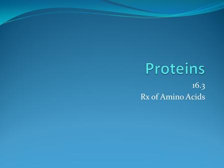 16.3 Rx of Amino Acids. Isoelectric Point (IEP) pH where AA is a Zwitterion and overall neutral: positive and negative charges equal each other out. Carboxyl.