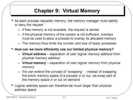 Chapter 9: Virtual Memory