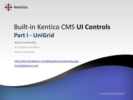 Built-in Kentico CMS UI Controls