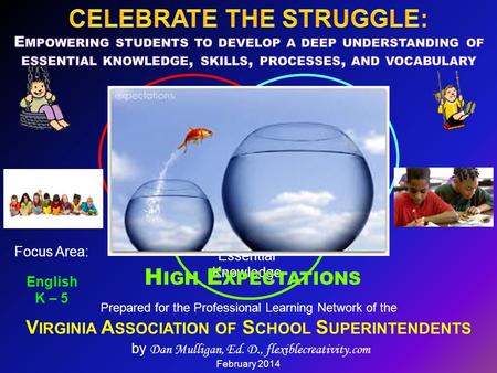 Prepared for the Professional Learning Network of the V IRGINIA A SSOCIATION OF S CHOOL S UPERINTENDENTS by Dan Mulligan, Ed. D., flexiblecreativity.com.