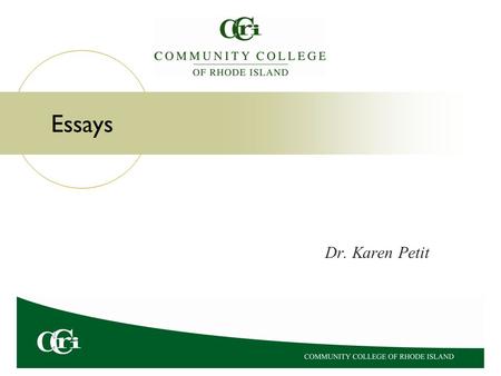 Essays Dr. Karen Petit This presentation explains how to avoid plagiarism by using correct documentation.