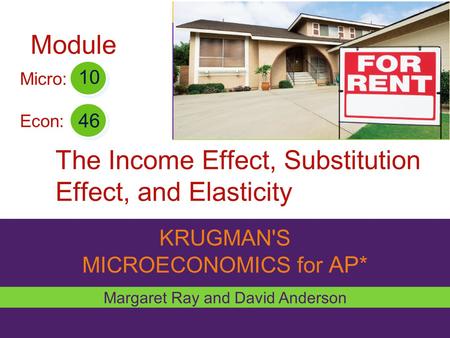 The Income Effect, Substitution Effect, and Elasticity