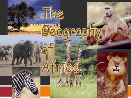 Africa’s Size # Second largest continent  11.7 million sq miles # 10% of the world’s population. # 2 ½ times the size of the U. S.