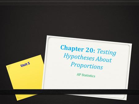 Chapter 20: Testing Hypotheses About Proportions