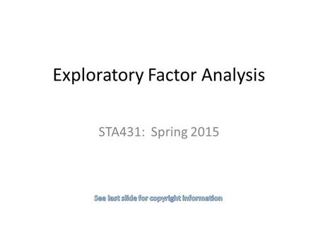 Exploratory Factor Analysis