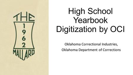 High School Yearbook Digitization by OCI