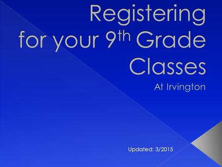 Updated: 3/2015. Registration form is due to your English teacher Friday March 13 th ! If there is a possibility you might not be at IHS next year, register.