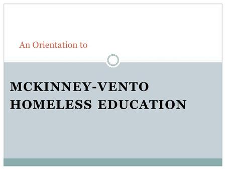 McKinney-Vento Homeless Education