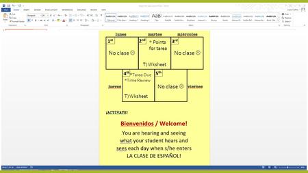 No clase  * Points for tarea T) Wksheet * Tarea Due *Time Review T) Wksheet.