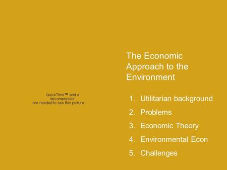 The Economic Approach to the Environment