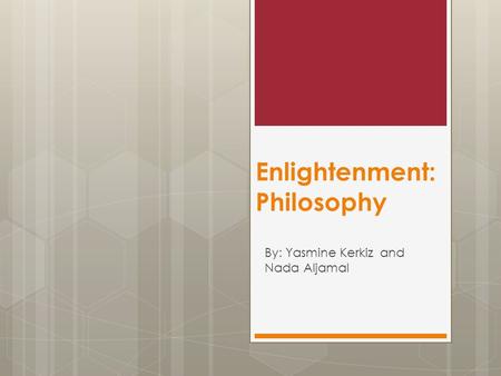 Enlightenment: Philosophy