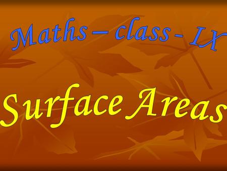 Let us find out the surface areas of all these objects ! Cuboid Cube Cylinder Cone Sphere.