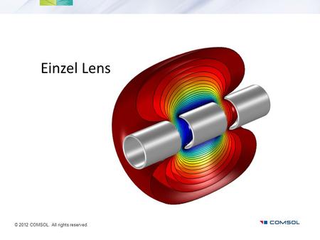 Einzel Lens You can use the heading from the model documentation for the title. © 2012 COMSOL. All rights reserved.