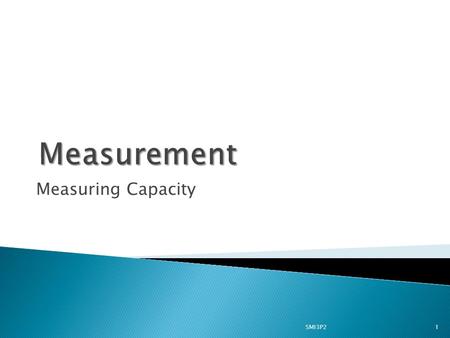 Measuring Capacity 1SMI3P2.  Can you build a set of personal references to make estimations easier and more accurate? 2SMI3P2.