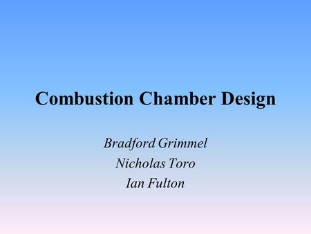 Combustion Chamber Design