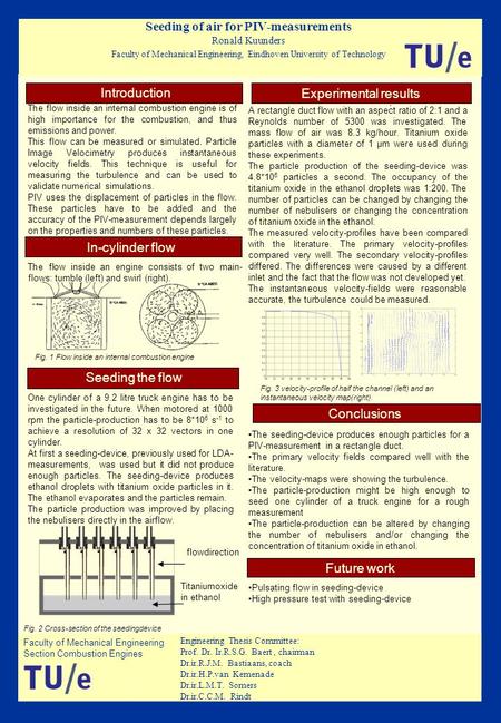 Faculty of Mechanical Engineering Section Combustion Engines Seeding of air for PIV-measurements Ronald Kuunders Faculty of Mechanical Engineering, Eindhoven.