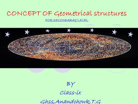 CONCEPT OF Geometrical structures FOR SECONDARAY LEVEL BY Class-ix Ghss,Anandchowk,T.G.