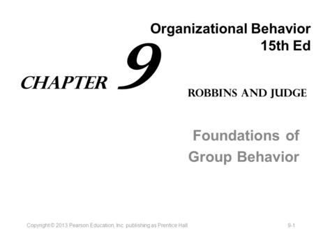 Organizational Behavior 15th Ed