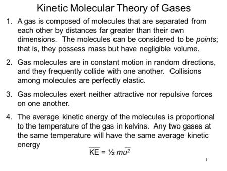 Kinetic Molecular Theory of Gases