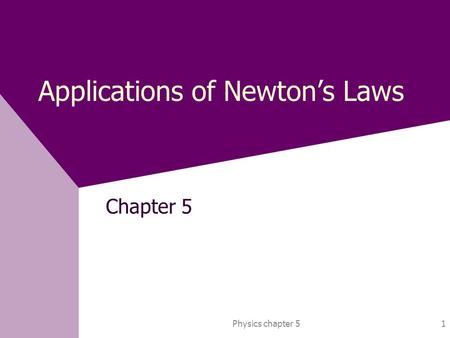 Applications of Newton’s Laws