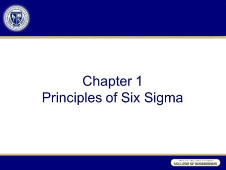 Chapter 1 Principles of Six Sigma. Meaning of Six Sigma Enterprise level -- strategic business initiative –significant improvements in areas such as bus.,