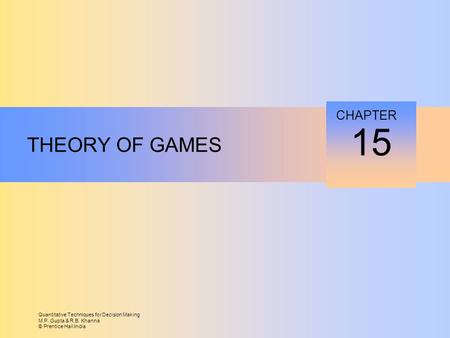 15 THEORY OF GAMES CHAPTER.