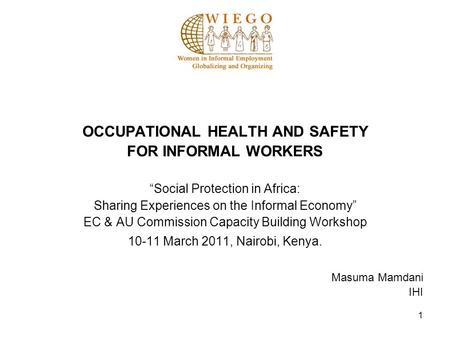 OCCUPATIONAL HEALTH AND SAFETY