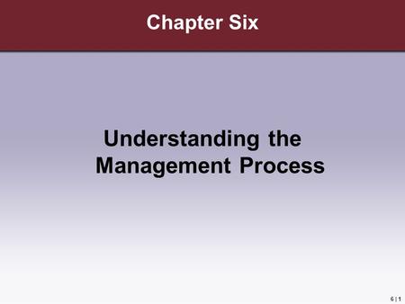 Understanding the Management Process