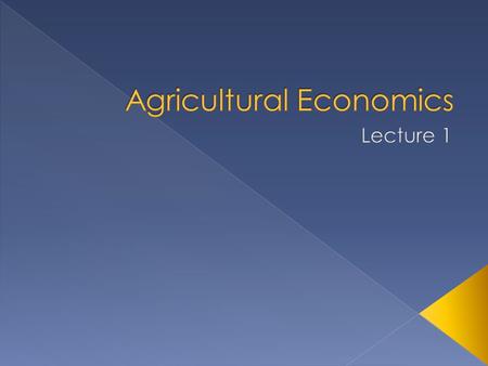 Agricultural Economics