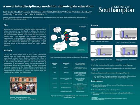 A novel interdisciplinary model for chronic pain education Sally Curtis BSc, PhD 1 Marilyn Monkhouse MB, FFARCS, FFPMRCA 1&2,Norma Waite BM MSc MBAcC 2.