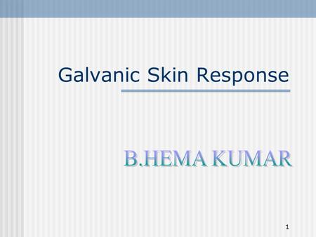 1 Galvanic Skin Response. 2 Motivation Regular EEG does not work for everyone An easy to setup portable system is often more practical.