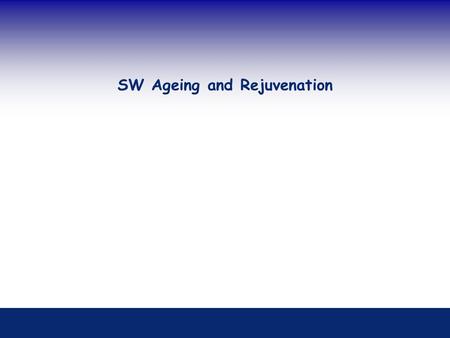 DEEDS SW Ageing and Rejuvenation. DEEDS SW Reliability HW ages (physically) Failure Rate λ = 10 -6 (1 failure every million hours) R(t) = e – λt What.