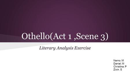 Literary Analysis Exercise