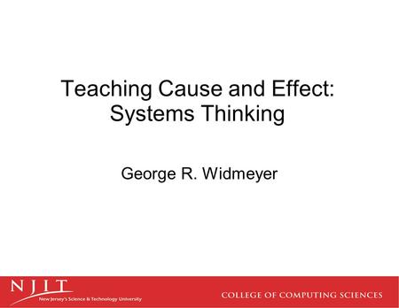 Teaching Cause and Effect: Systems Thinking