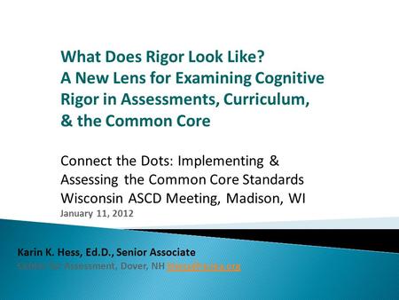 What Does Rigor Look Like?