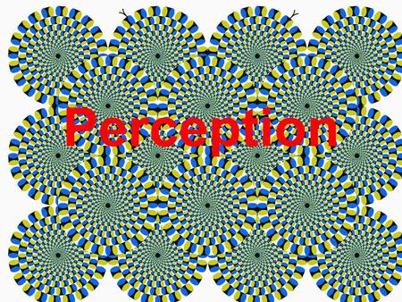 Perception. Rules of Perceptual Organization Gestalt Psychologists The whole is more than the sum of its parts Closure Even if there are gaps in a picture.