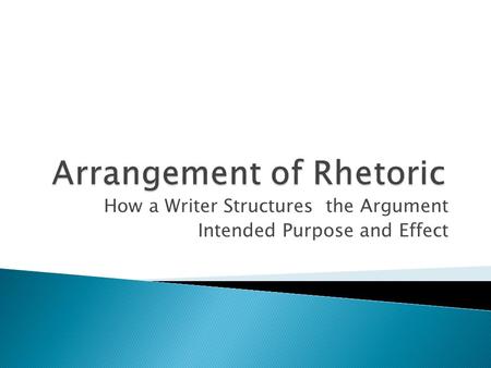 Arrangement of Rhetoric