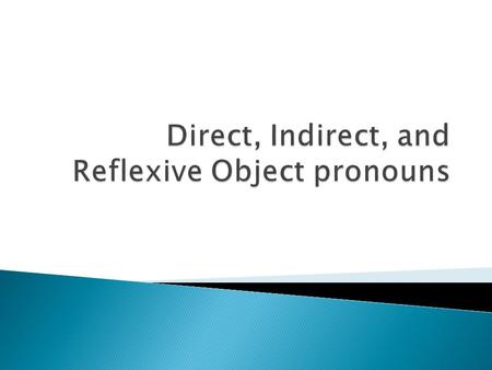 Indicates the action was performed by and upon the subject (“self”) Receives action of verb WHO? WHAT? To/for whom action was performed Direct menos teos.