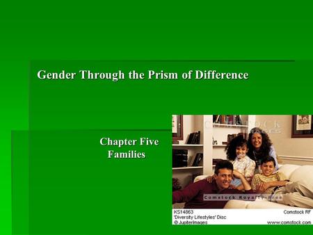 Gender Through the Prism of Difference Chapter Five Families Families.