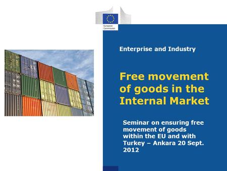 Free movement of goods in the Internal Market