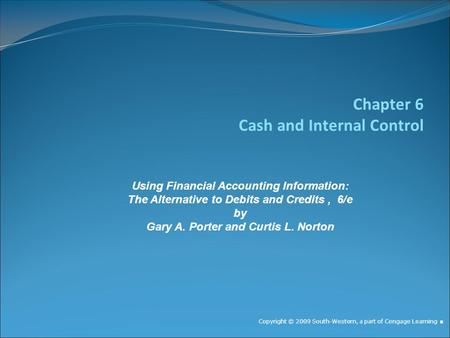 Chapter 6 Cash and Internal Control