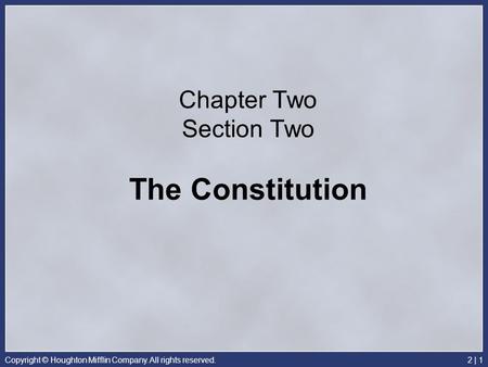 Chapter Two Section Two