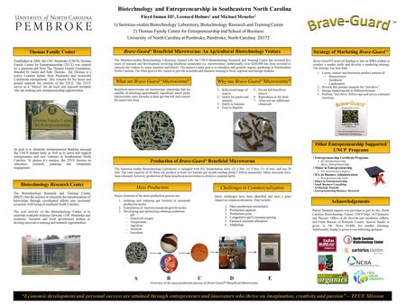 Biotechnology and Entrepreneurship in Southeastern North Carolina Floyd Inman III 1, Leonard Holmes 1 and Michael Menefee 2 1) Sartorius-stedim Biotechnology.