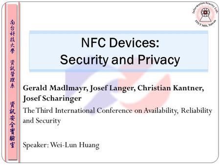 NFC Devices: Security and Privacy