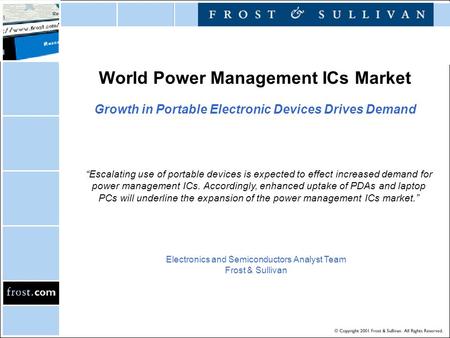 Electronics and Semiconductors Analyst Team